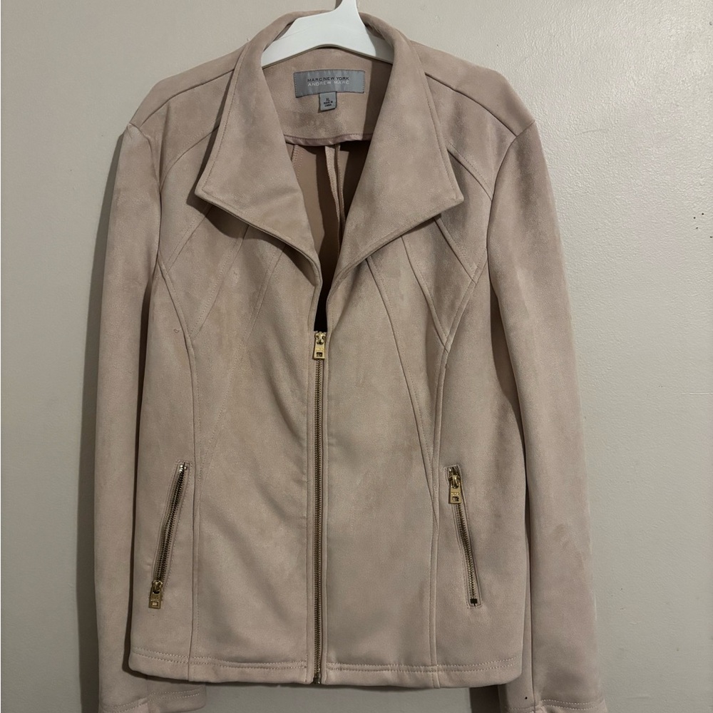 Marc New York Women's pink Beige Suede Jacket Size XL